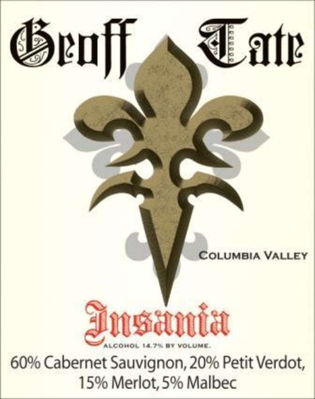 Three Rivers Geoff Tate Insania Red 2008 Front Label