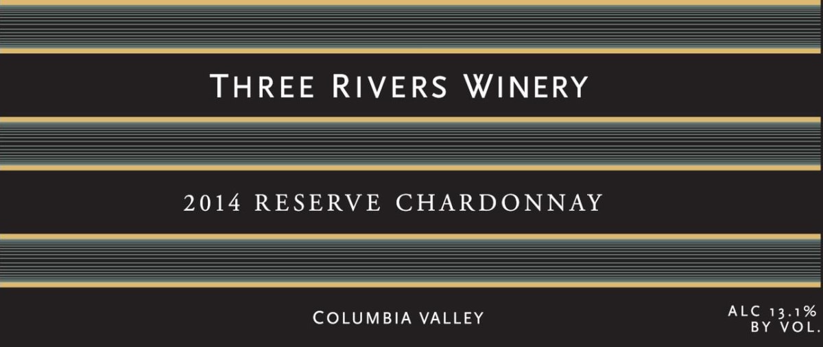 Three Rivers Reserve Chardonnay 2014 Front Label