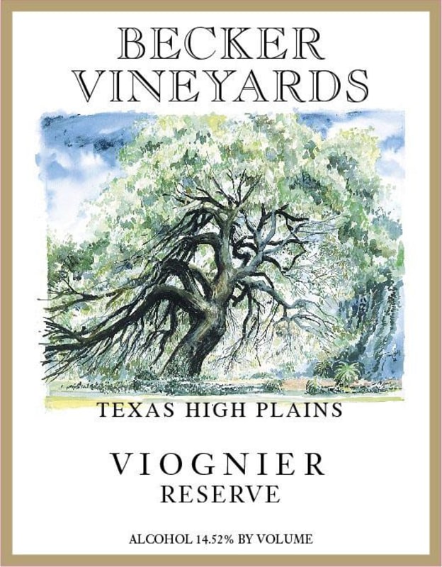 Becker Vineyards Reserve Viognier 2014 Front Label