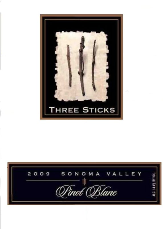 Three Sticks Pinot Blanc 2009 Front Label