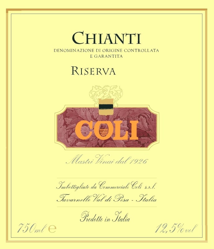 Coli Wine Chianti Riserva 2009 Front Label