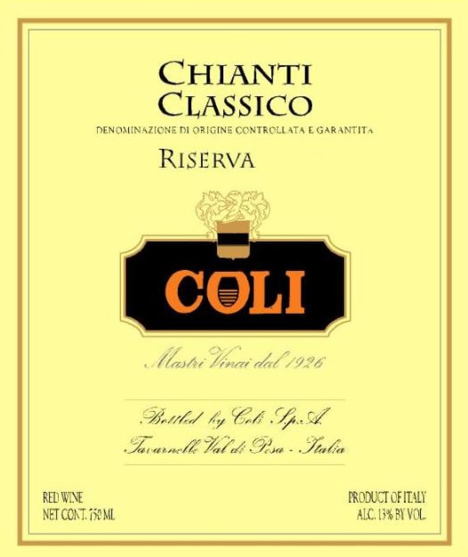 Coli Wine Chianti Classico Riserva 2007 Front Label