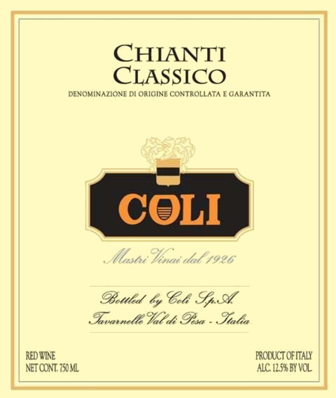 Coli Wine Chianti Classico 2008 Front Label