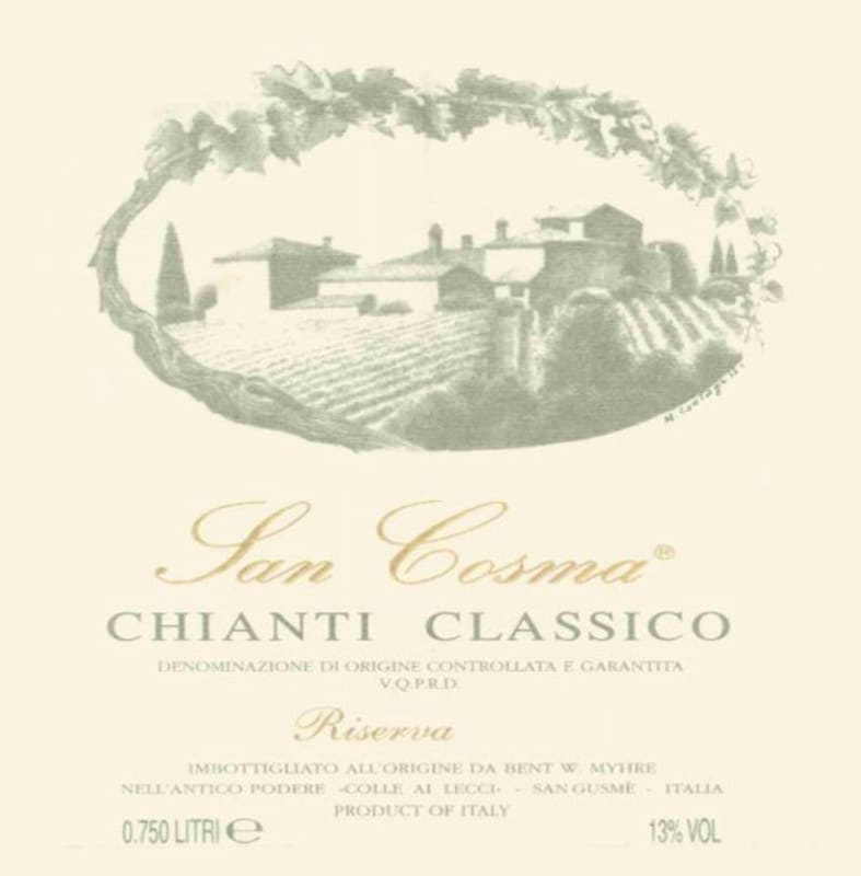 Colle ai Lecci Chianti Classico San Cosma Riserva 2000 Front Label