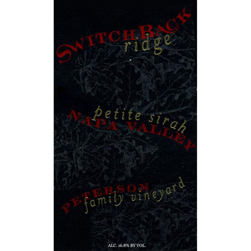 Switchback Ridge Peterson Family Vineyard Petite Sirah 2000 Front Label
