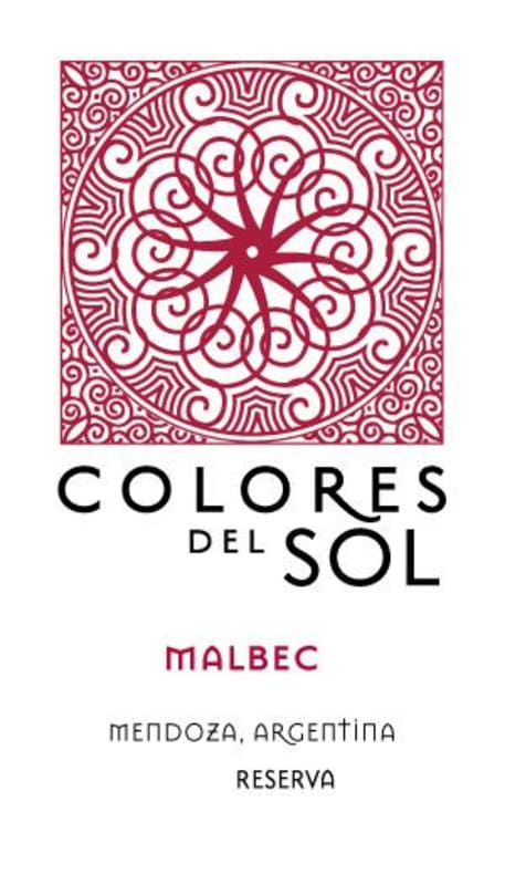 Colores del Sol Reserva Malbec 2012 Front Label