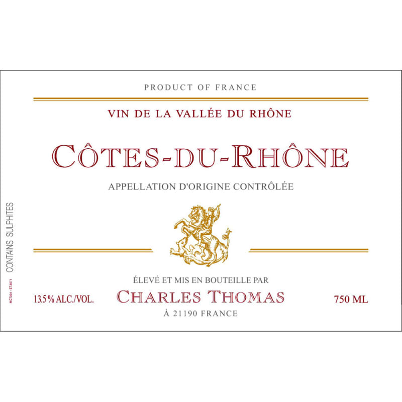 Charles Thomas Cotes-Du-Rhone Rose 2016 Front Label
