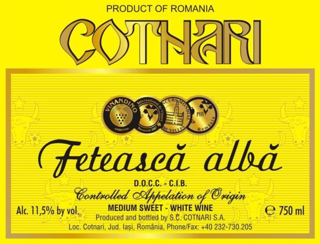 Compania Cotnari Feteasca Alba 2013 Front Label