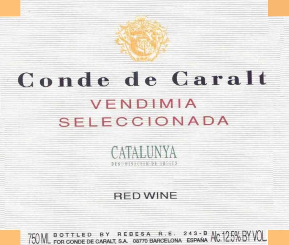 Conde de Caralt Vendimia Seleccionada Tinto 2014 Front Label