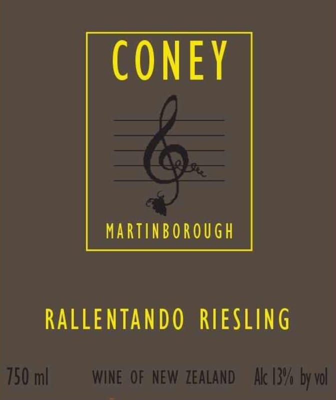 Coney Winery & Estate Rallentando Riesling 2012 Front Label
