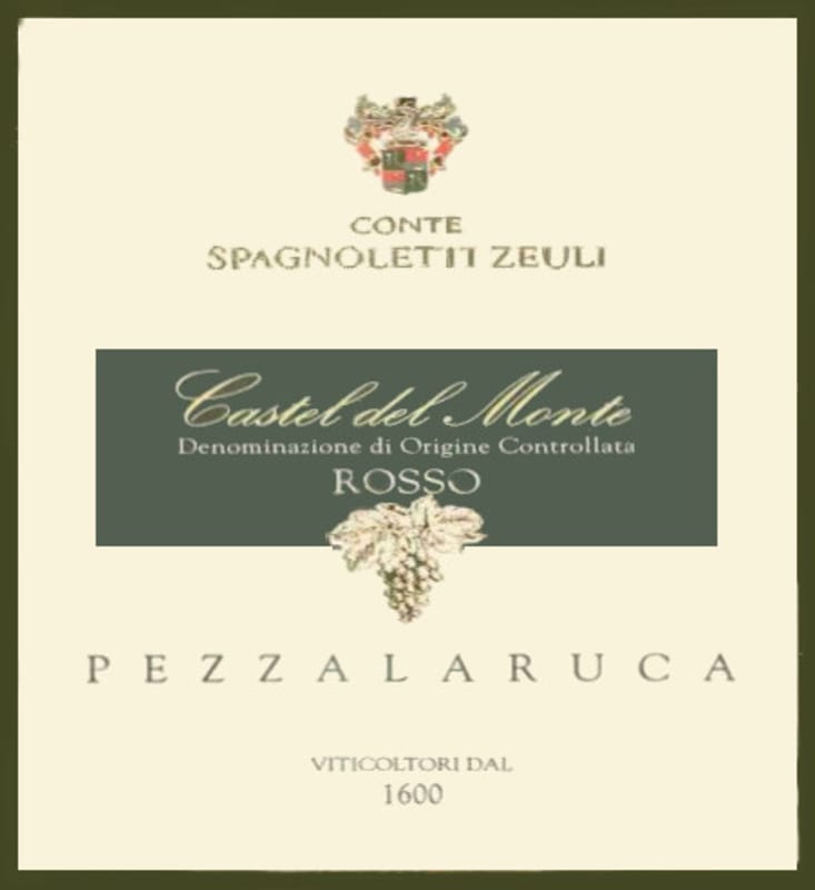 Conte Spagnoletti Zeuli Castel del Monte Pezzalaruc 2012 Front Label