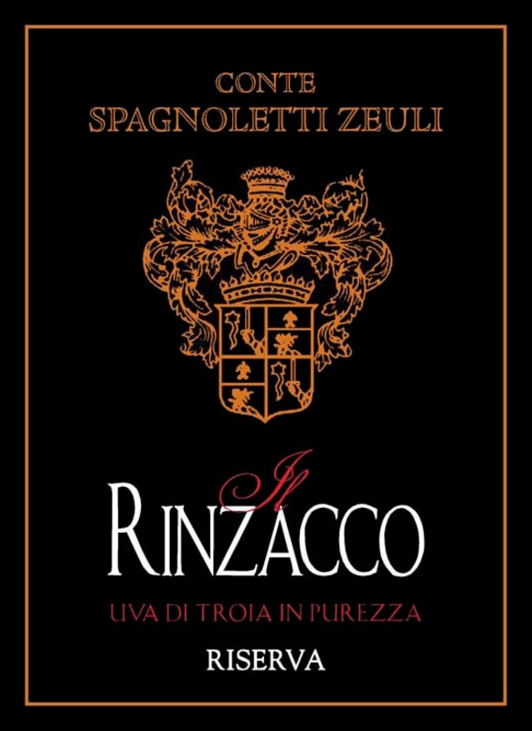 Conte Spagnoletti Zeuli Castel del Monte Il Rinzacco Riserva 2011 Front Label