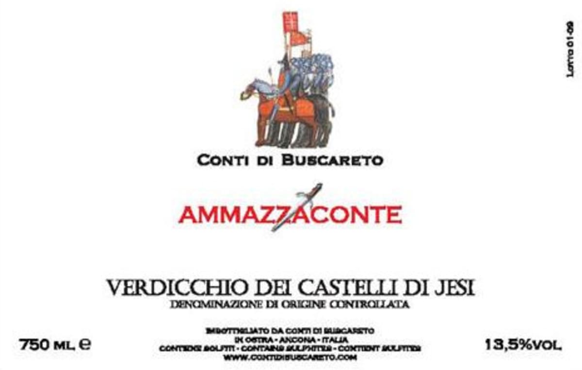 Conti di Buscareto Verdicchio dei Castelli di Jesi Ammazzaconte 2008 Front Label
