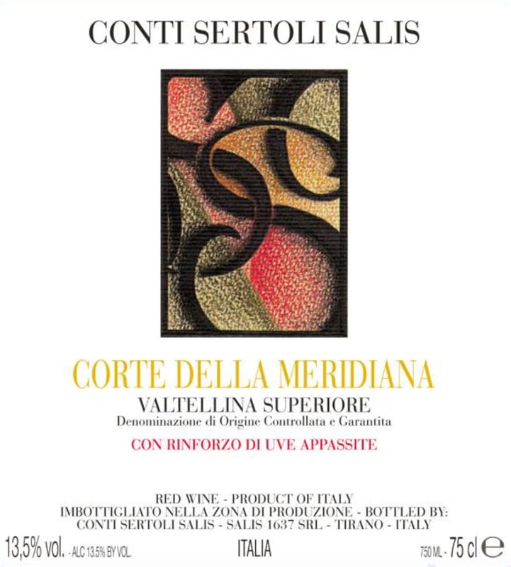 Conti Sertoli Salis Srl. Valtellina Superiore Corte della Meridiana 2008 Front Label