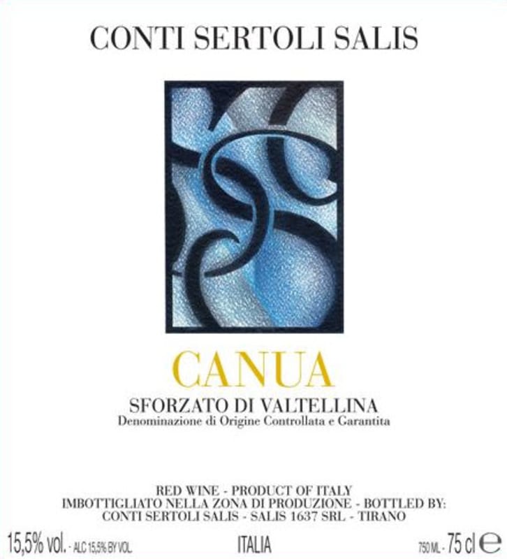 Conti Sertoli Salis Srl. Sforzato di Valtellina Canua 2008 Front Label