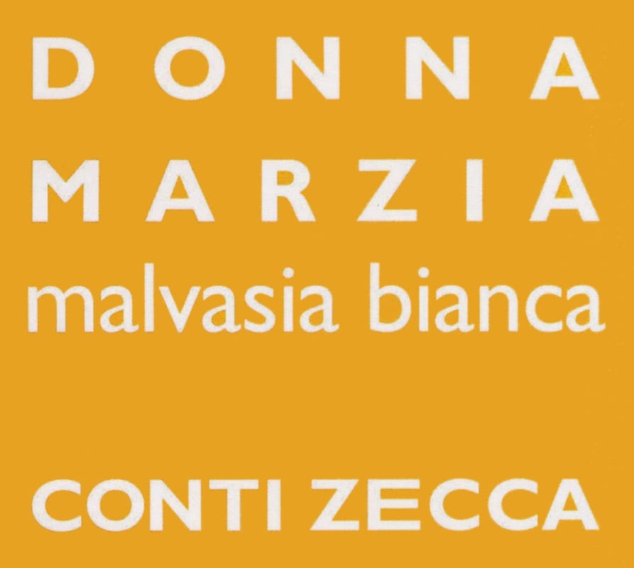 Conti Zecca Salento Donna Marzia Malvasia Bianca 2014 Front Label