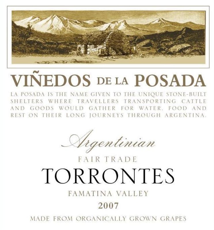 Cooperativa La Riojana Vinedos de la Posada Torrontes 2007 Front Label
