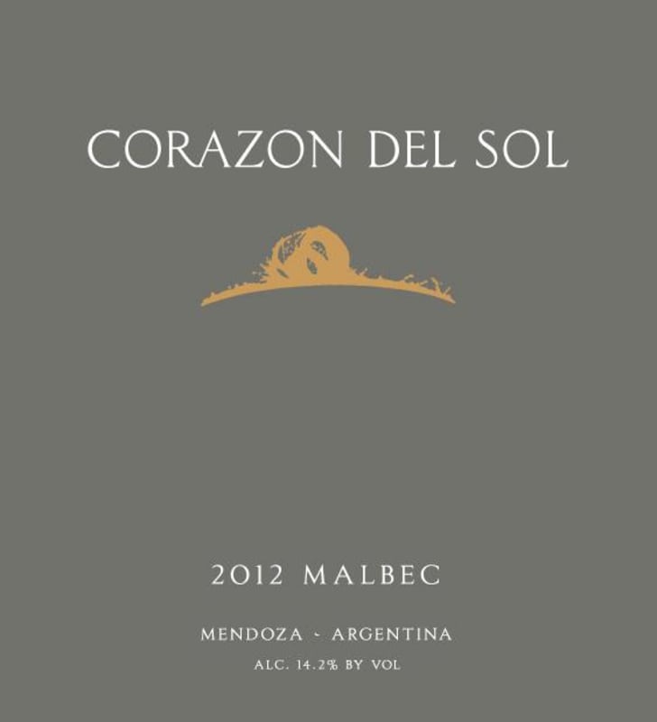 Corazon del Sol Malbec 2012 Front Label
