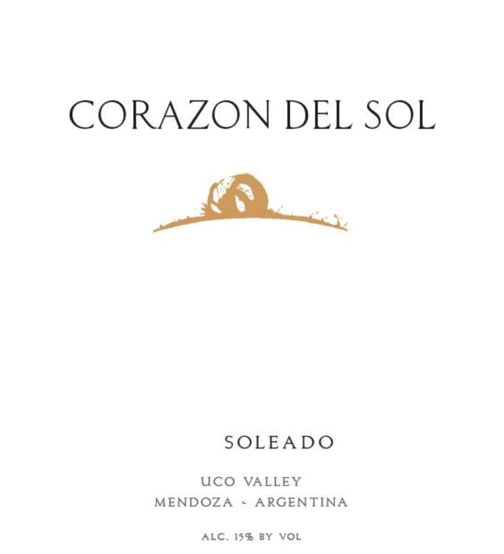 Corazon del Sol Soleado 2012 Front Label