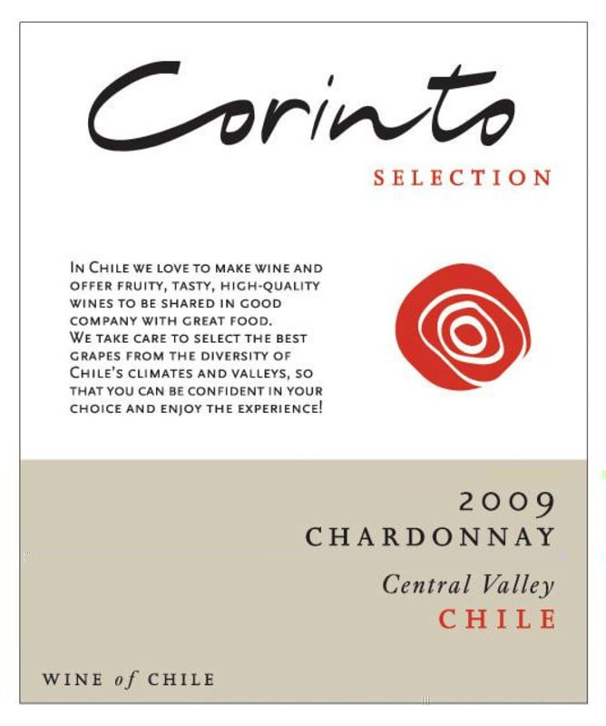 Corinto Wines Chardonnay 2009 Front Label