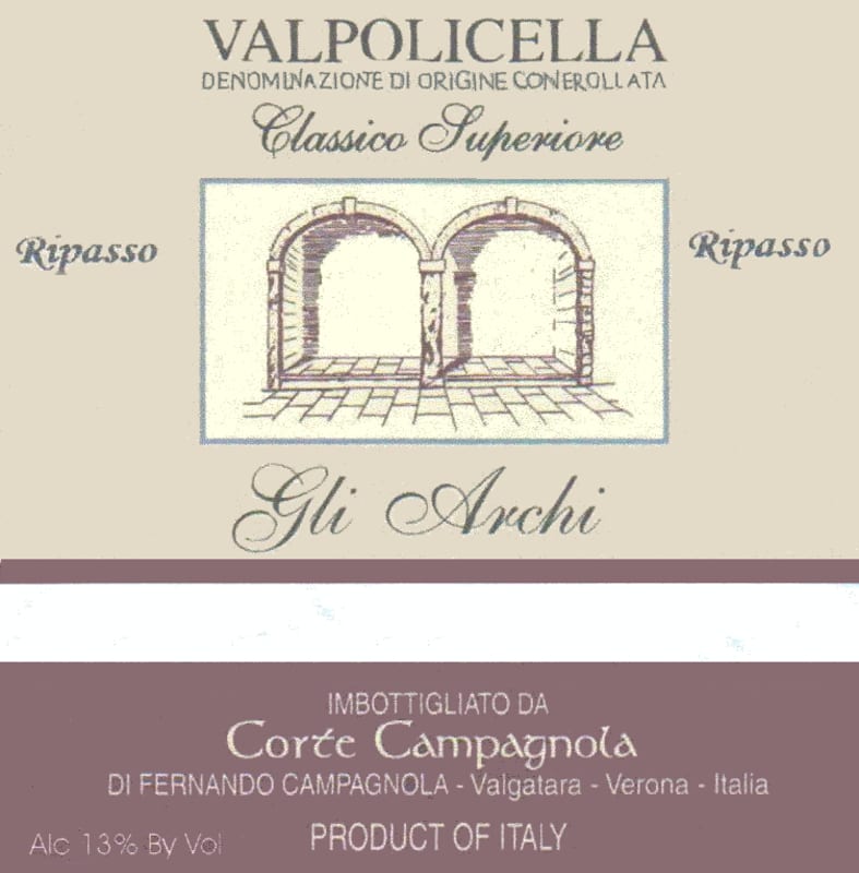 Corte Archi Valpolicella Ripasso Classico Superiore 2005 Front Label