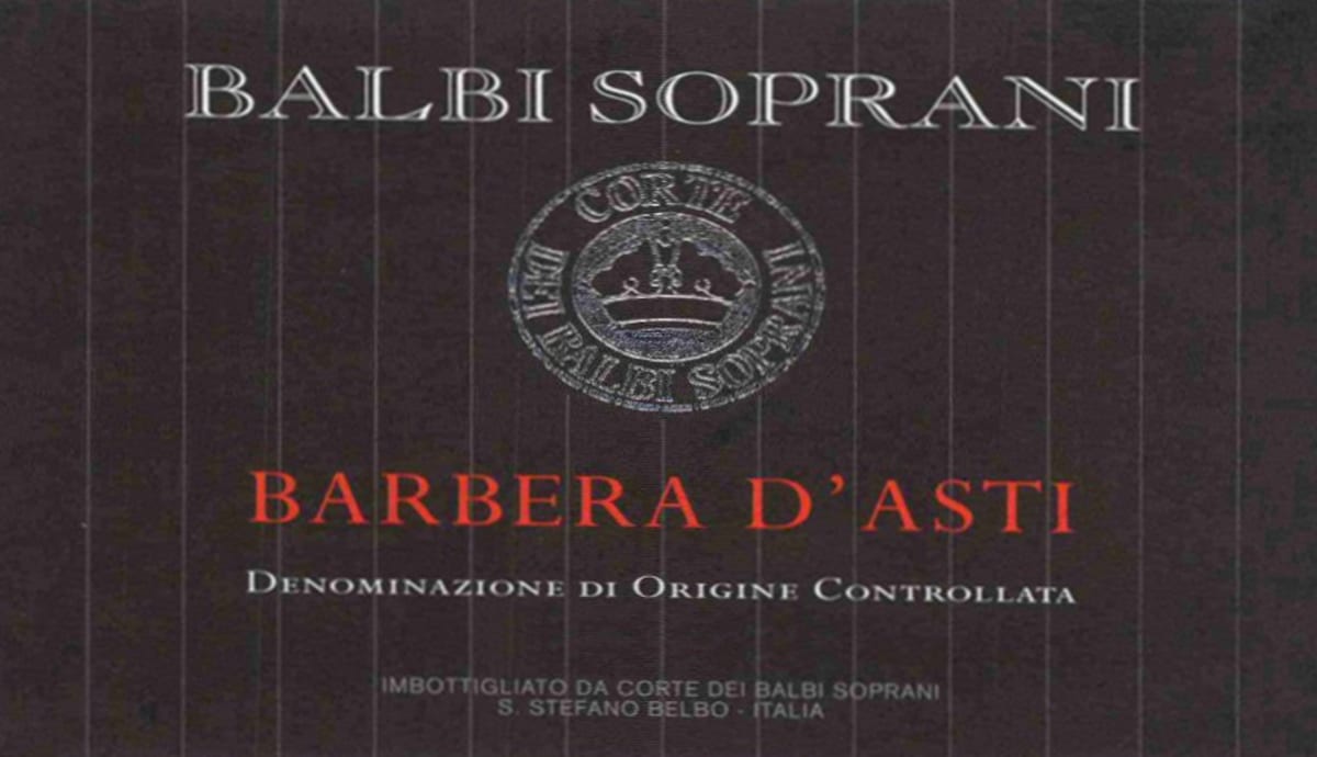 Corte dei Balbi Soprani Srl Barbera d'Asti 2012 Front Label