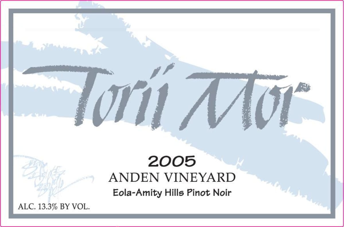 Torii Mor Anden Vineyard Pinot Noir 2005 Front Label