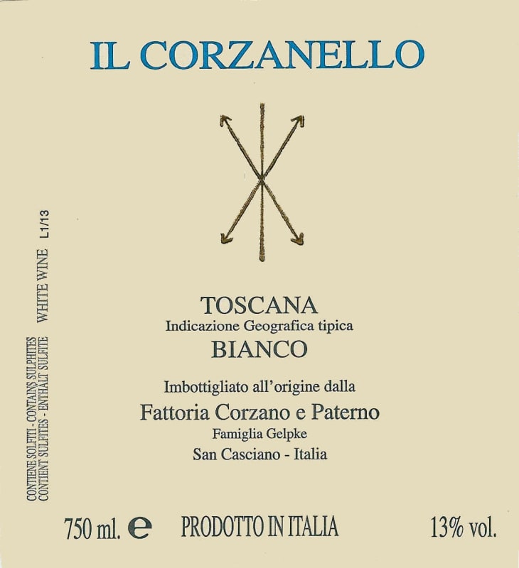 Corzano e Paterno Toscana Il Corzanello Bianco 2014 Front Label
