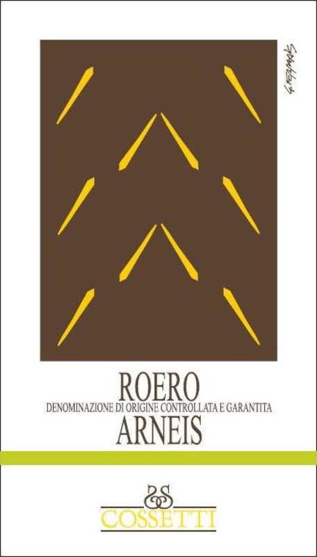 Cossetti Winery Roero Arneis 2015 Front Label