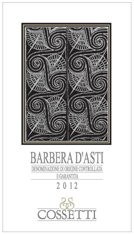 Cossetti Winery Barbera d'Asti 2012 Front Label