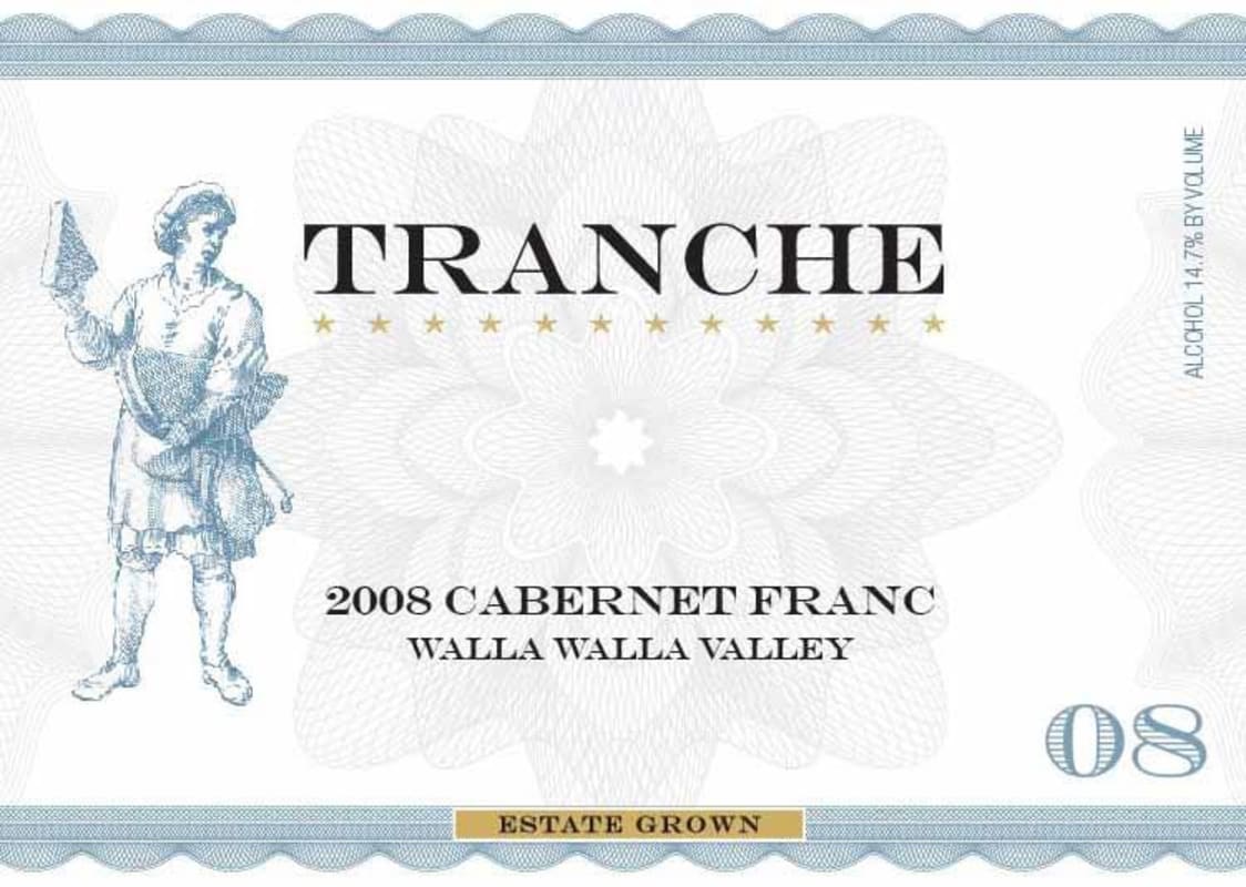 Tranche Cellars Cabernet Franc 2008 Front Label