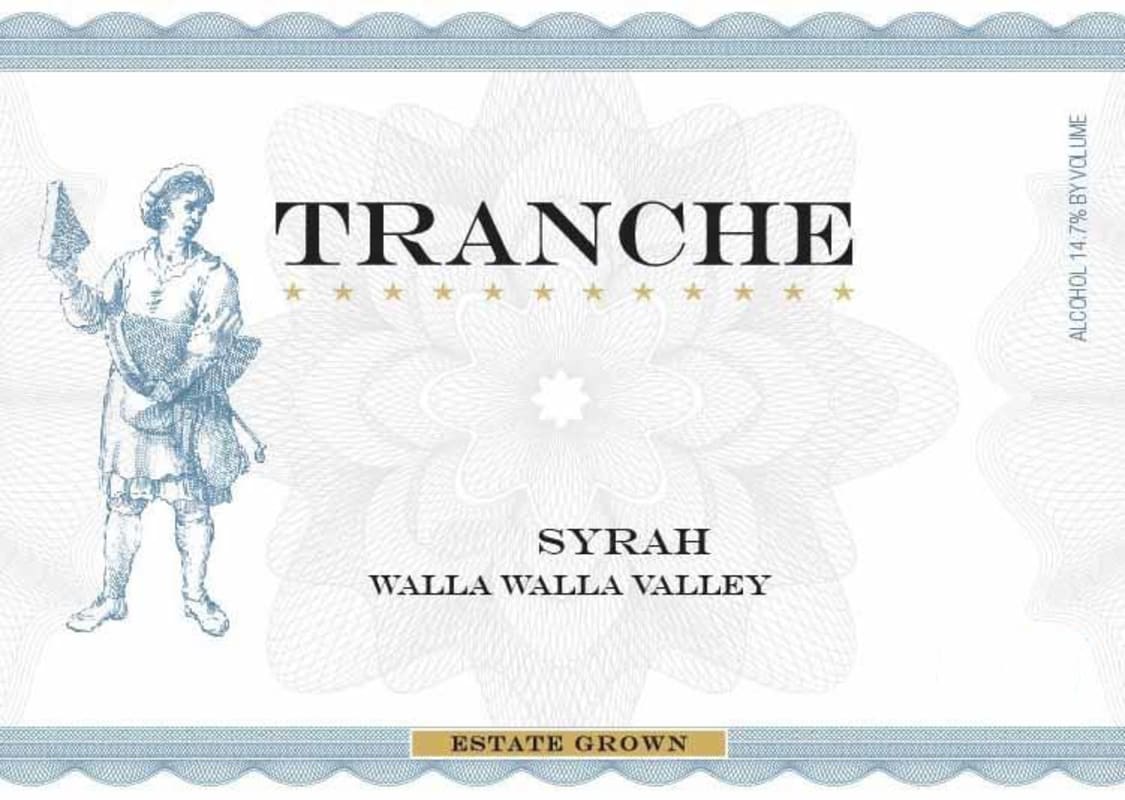 Tranche Cellars Blue Mountain Vineyard Syrah 2009 Front Label