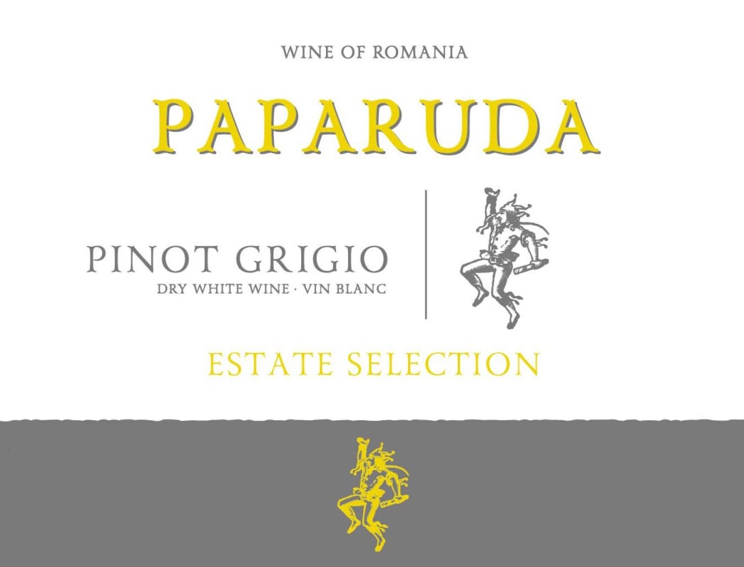 Cramele Recas Paparuda Estate Selection Pinot Grigio 2015 Front Label