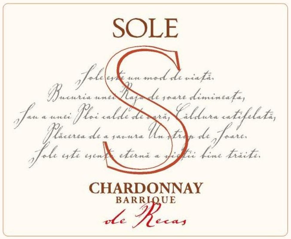 Cramele Recas Sole de Recas Barrique Chardonnay 2009 Front Label