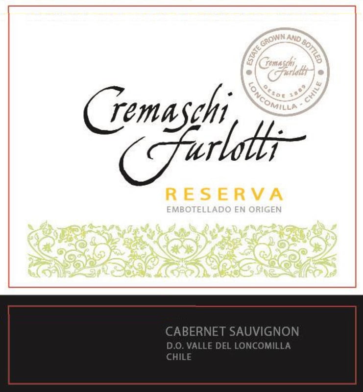 Cremaschi Furlotti Reserve Cabernet Sauvignon 2014 Front Label