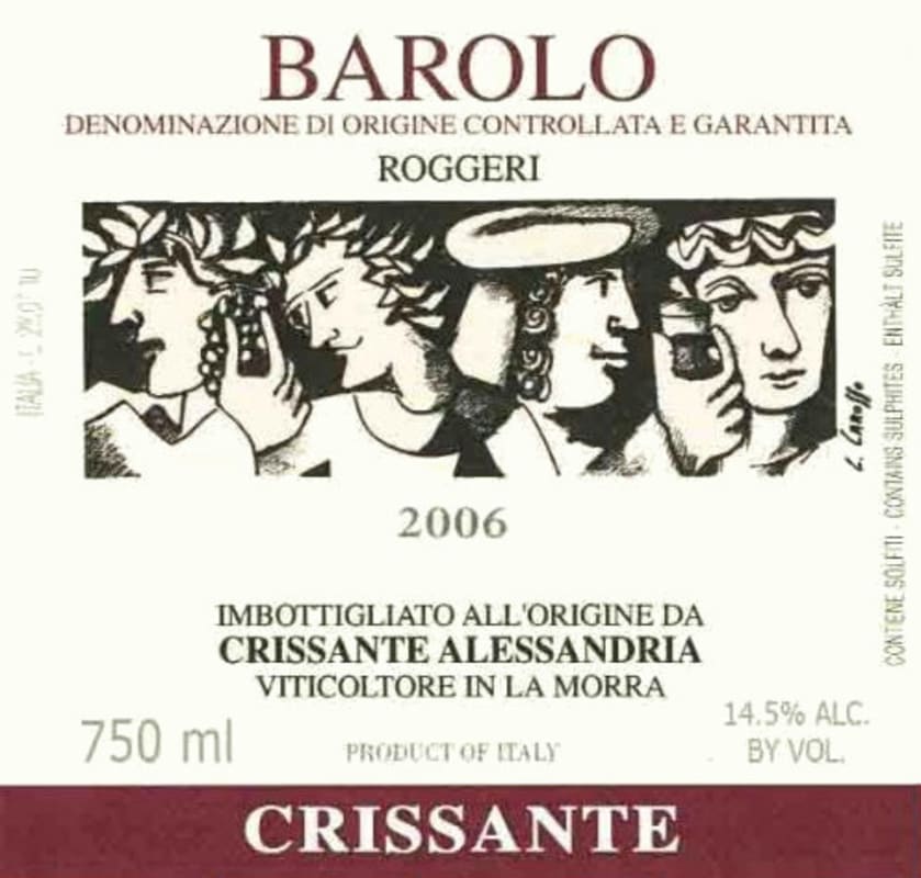 Crissante Alessandria Barolo Roggeri 2006 Front Label