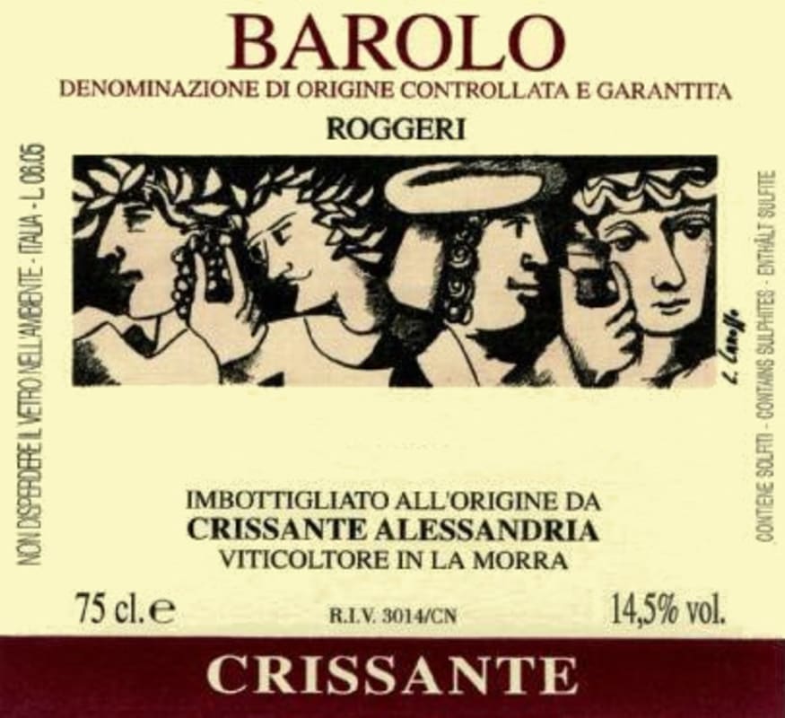 Crissante Alessandria Barolo Roggeri 2004 Front Label