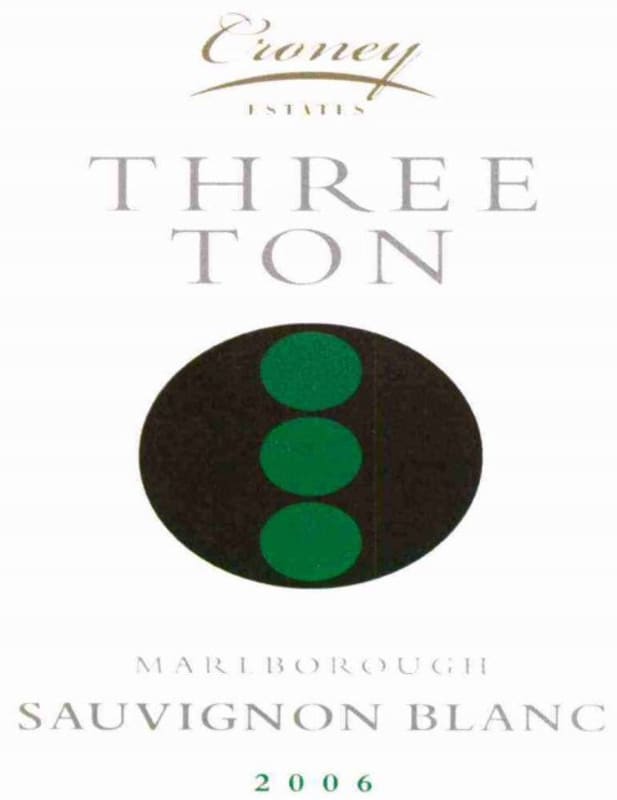 Croney Estates Three Ton Sauvignon Blanc 2006 Front Label