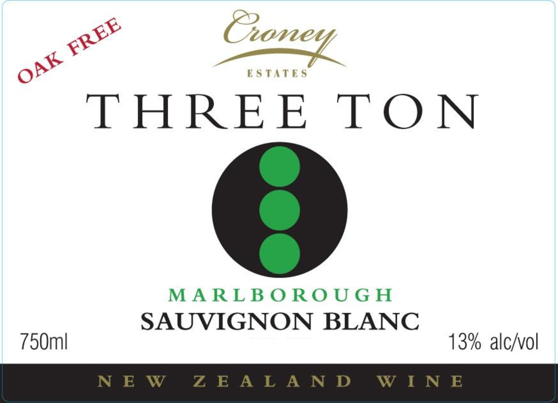 Croney Estates Three Ton Sauvignon Blanc 2011 Front Label