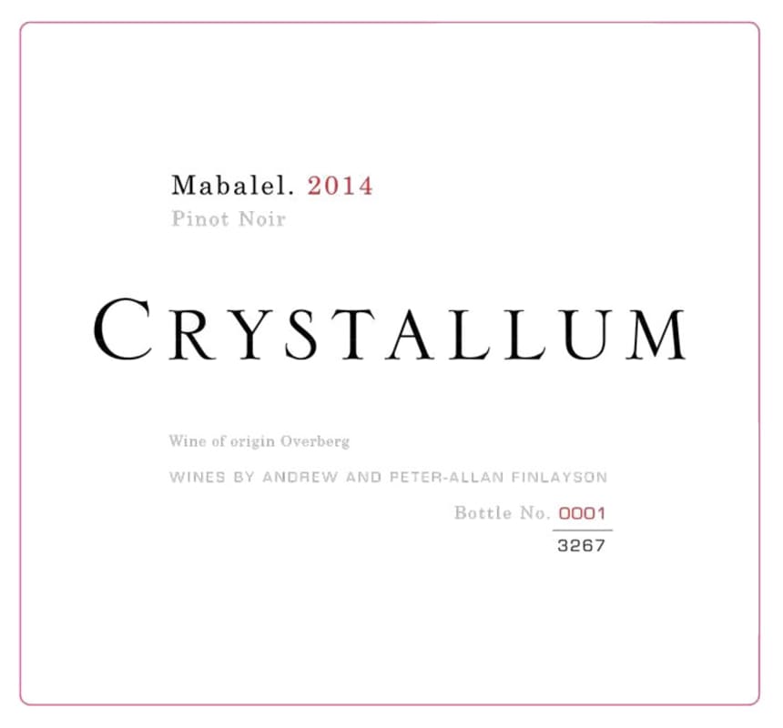 Crystallum Mabelel Pinot Noir 2014 Front Label