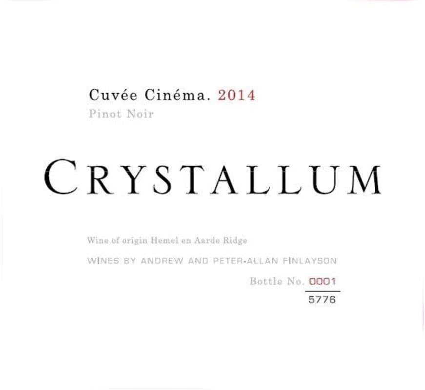 Crystallum Cuvee Cinema Pinot Noir 2014 Front Label