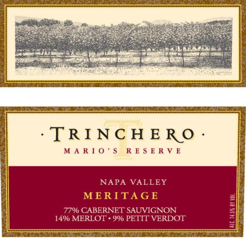 Trinchero Mario's Reserve Meritage 2010 Front Label