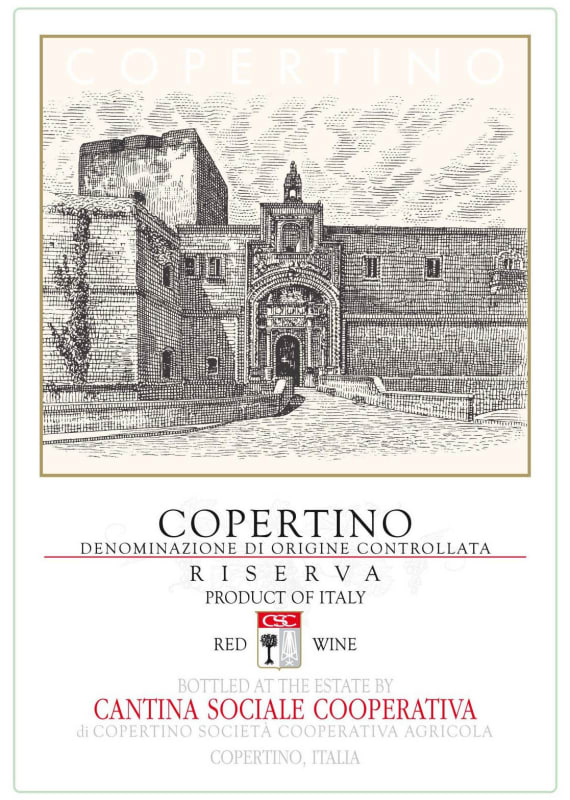 Cupertinum Cantina Sociale Cooperativa Copertino Rosso Riserva 2008 Front Label