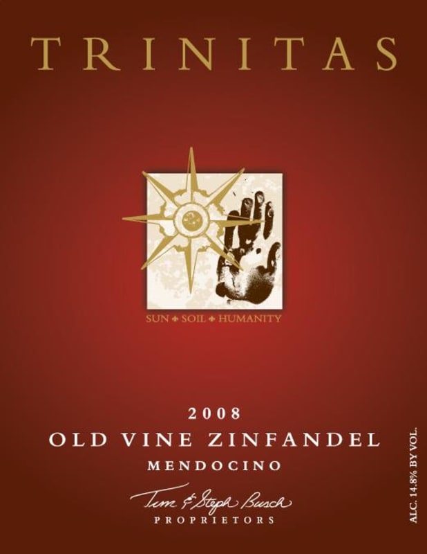Trinitas Old Vine Zinfandel 2008 Front Label