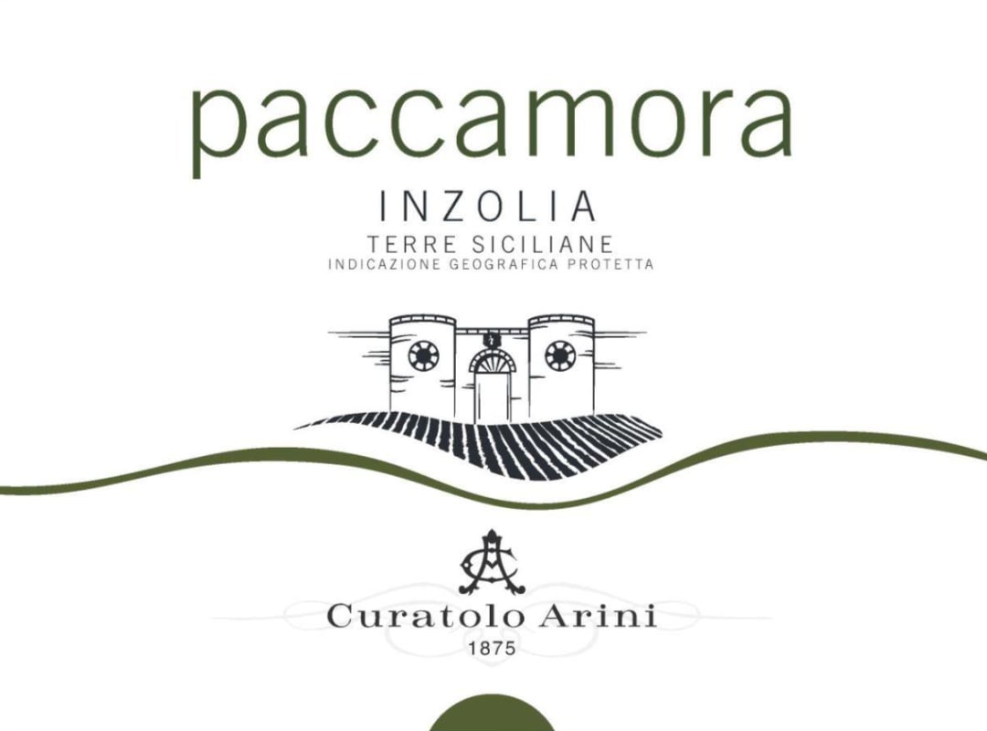 Curatolo Arini Paccamora Inzolia 2014 Front Label