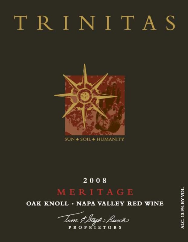 Trinitas Meritage 2008 Front Label