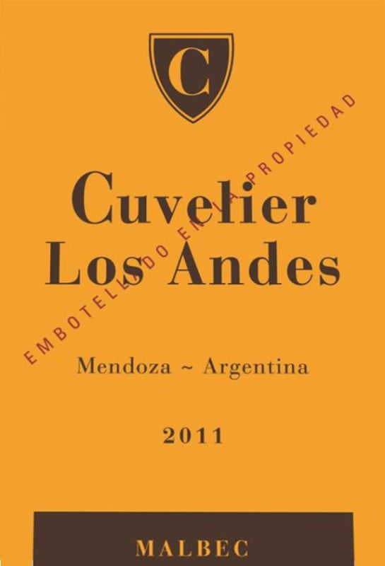 Cuvelier Los Andes Malbec 2011 Front Label