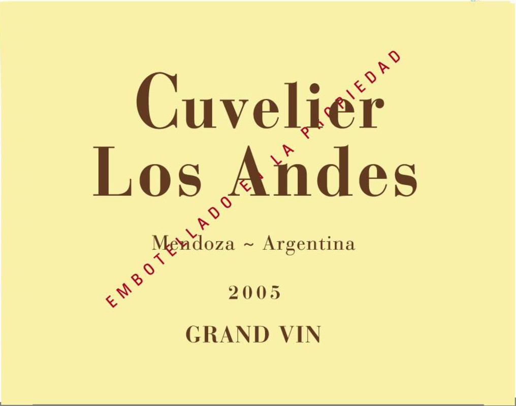 Cuvelier Los Andes Grand Vin 2005 Front Label