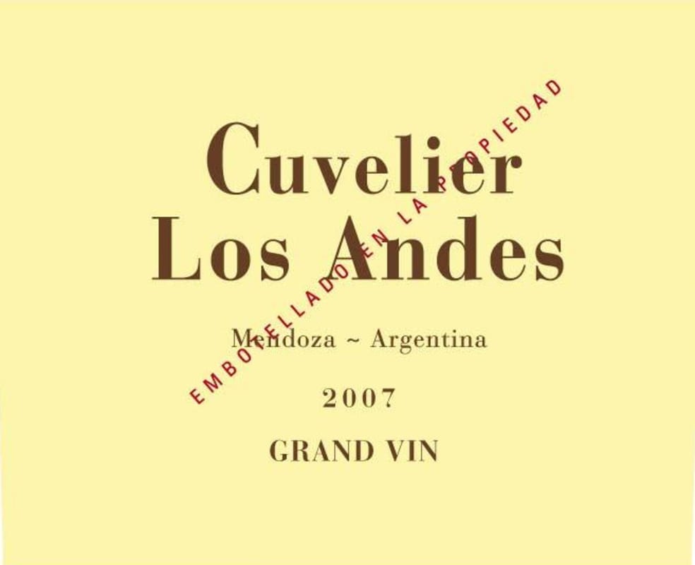 Cuvelier Los Andes Grand Vin 2007 Front Label