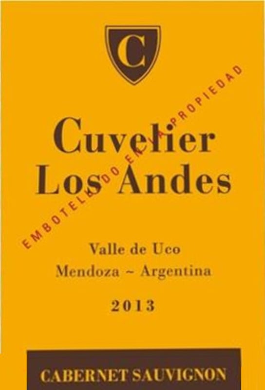 Cuvelier Los Andes Cabernet Sauvignon 2013 Front Label